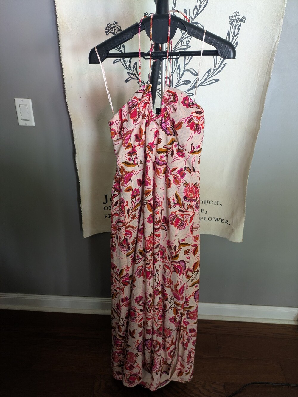 NWOT Color Print Paisley Maxi Halter Dress